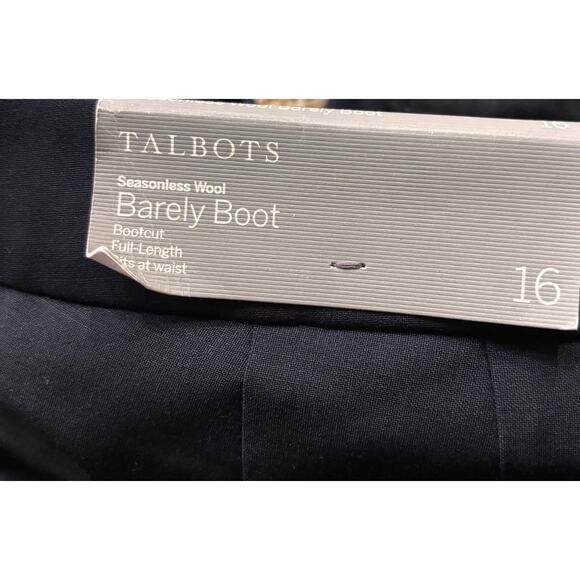 Talbots Barely Boot Lightweight Wool Dress Pants High Rise Navy Blue Stretch 16 - Picture 5 of 6